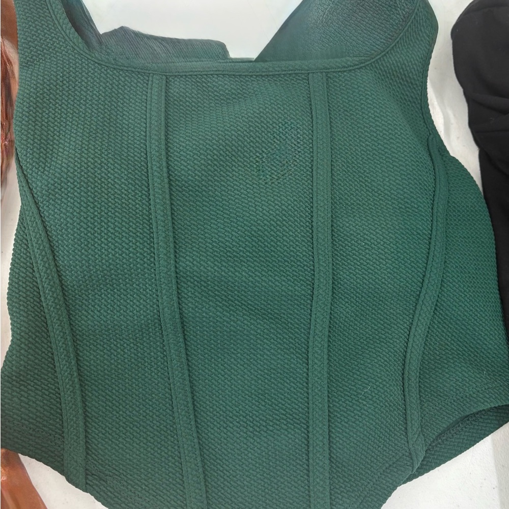 Green Textured Women's Top